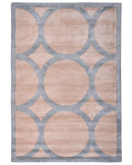 Area Rug Beige and Grey Viscose and Wool Rectangular Shape 160 x 230 cm Modern Glam Style Beliani