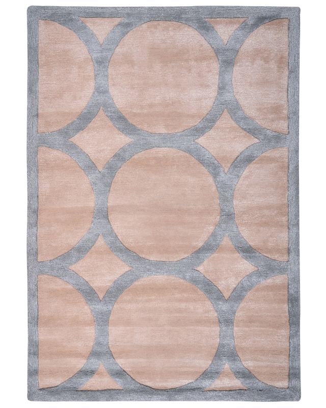 Area Rug Beige and Grey Viscose and Wool Rectangular Shape 160 x 230 cm Modern Glam Style Beliani