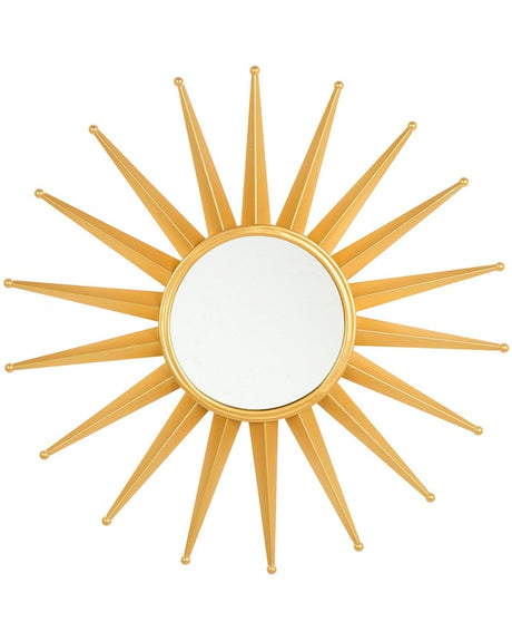 Wall Hanging Mirror Gold 60 cm Round Sun Shape Sunburst Decorative Accent Piece Living Room Bedroom Vintage Glamour Retro Hollywood Beliani