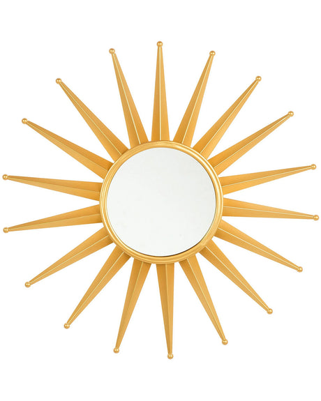 Wall Hanging Mirror Gold 60 cm Round Sun Shape Sunburst Decorative Accent Piece Living Room Bedroom Vintage Glamour Retro Hollywood Beliani