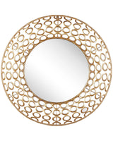 Wall Hanging Mirror Oval Gold  80 cm Wall Art Decor Eclectic Style Living Room Beliani