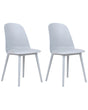 Set of 2 Dining Chairs Light Blue Synthetic Padded Seat Kitchen Seats Modern Minimalist Living Room Beliani