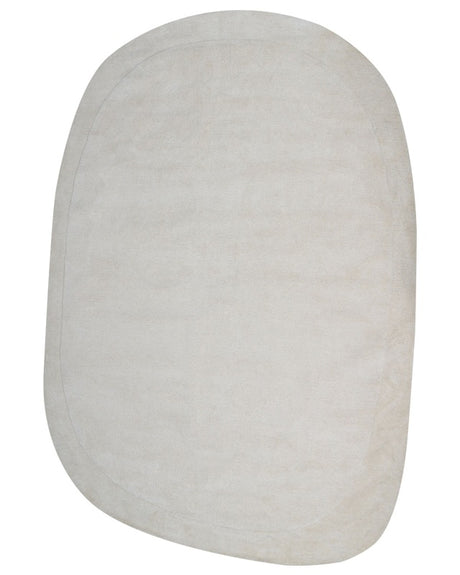 Area Rug Off-White Viscose and Wool Irregular Shape 200 x 300 cm Modern Glam Style Beliani