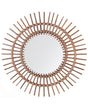 Wall Mirror Sand Beige Rattan ø 76 cm Decorative Hallway Boho Beliani