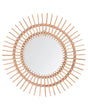 Wall Mirror Beige Rattan  76 cm Decorative Hallway Boho Beliani