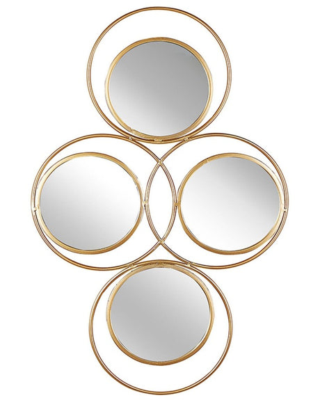 Modern Wall Mirror Gold Metal 4 Pieces 50 x 80 cm Decorative Accent Piece Beliani