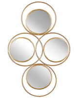 Modern Wall Mirror Gold Metal 4 Pieces 50 x 80 cm Decorative Accent Piece Beliani