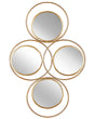 Modern Wall Mirror Gold Metal 4 Pieces 50 x 80 cm Decorative Accent Piece Beliani