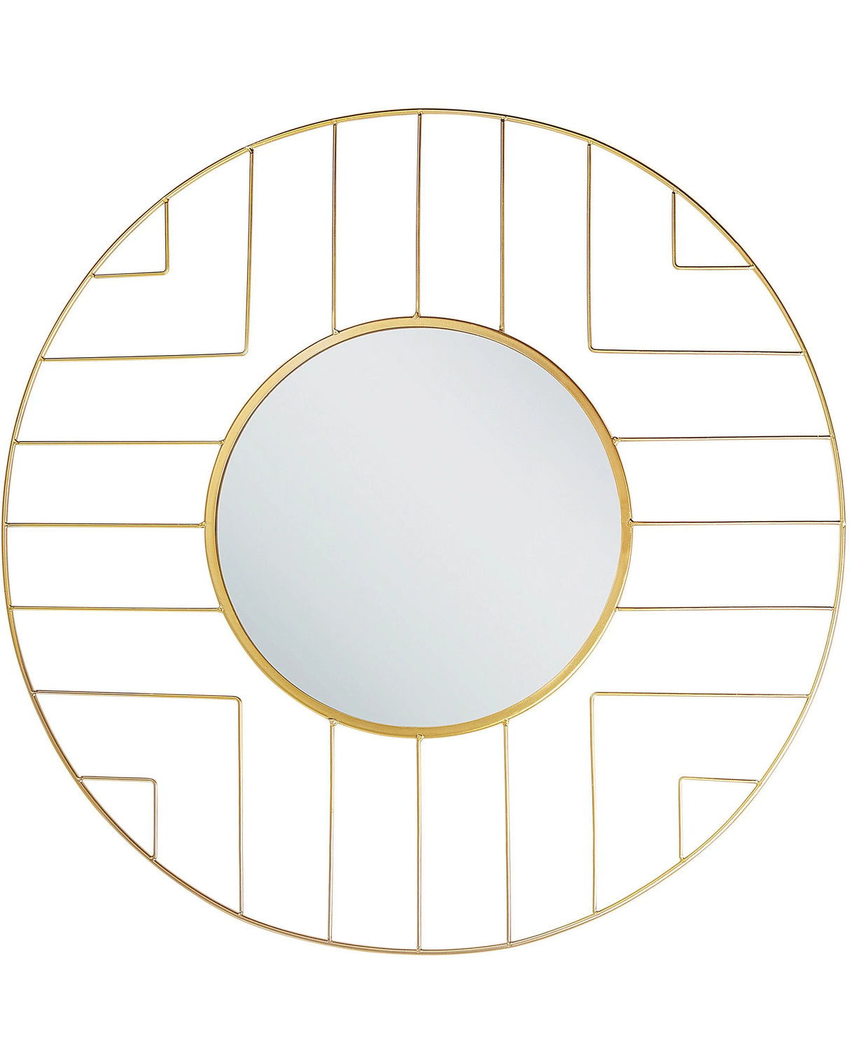 Wall Mirror Gold Metal Iron  60 cm Frame Round Wall Mounted Home Dcor Accessory Glamour Modern Beliani