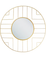 Wall Mirror Gold Metal Iron  60 cm Frame Round Wall Mounted Home Dcor Accessory Glamour Modern Beliani