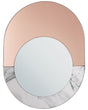 Wall Mirror Marble Effect Rose Gold Glass 65 x 50 cm Oval Wall Mounted Home Décor Accessory Glamour Modern Beliani