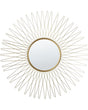 Wall Mirror Gold Metal Round 70 cm Sunburst Ornamental Glamour Living Room Bedroom Beliani