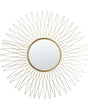 Wall Mirror Gold Metal Round 70 cm Sunburst Ornamental Glamour Living Room Bedroom Beliani