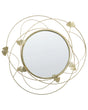 Accent Mirror Gold Metal Round 47 cm Gingko Tree Leaves Glamorous Living Room Bedroom Beliani