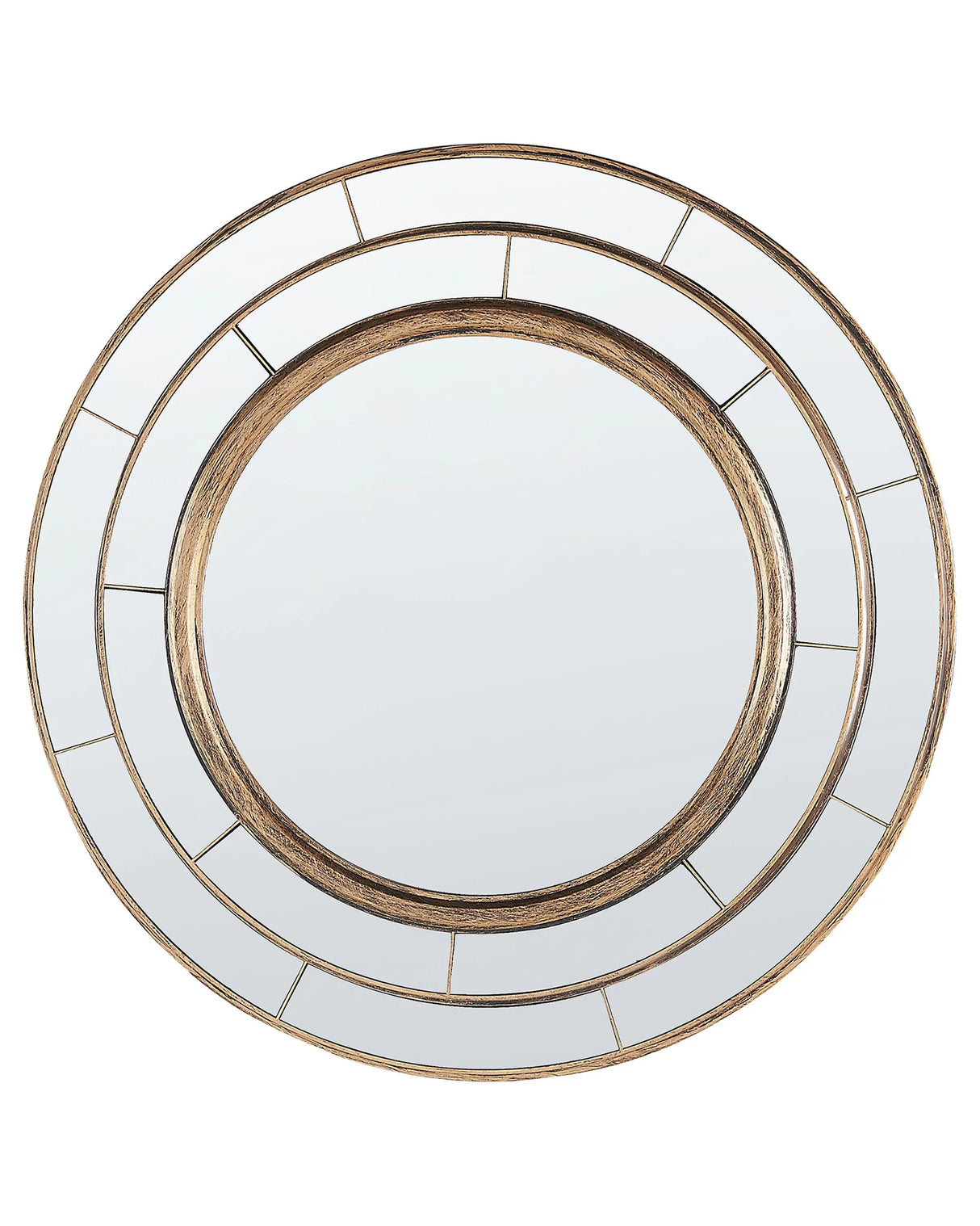Wall Mirror Gold Round Frame Synthetic Material  40 cm Modern Design Living Room Decor Beliani