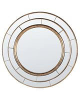 Wall Mirror Gold Round Frame Synthetic Material  40 cm Modern Design Living Room Decor Beliani