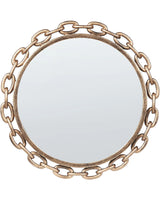 Wall Mirror Gold Synthetic Material  46 cm Chain Shaped Frame Modern Design Beliani