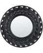 Wall Mirror Black Synthetic Frame  60 cm Large Modern Design Living Room Beliani