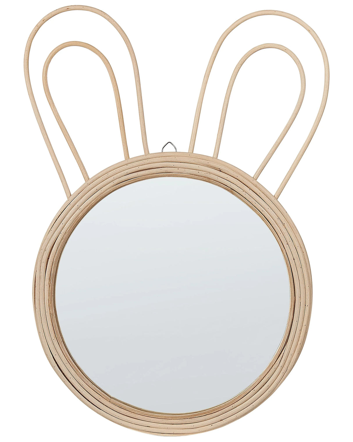 Wall Mirror Natural Rattan  28 cm Decorative Rabbit Ears Kids Room Boho Modern Beliani