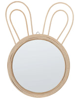 Wall Mirror Natural Rattan  28 cm Decorative Rabbit Ears Kids Room Boho Modern Beliani