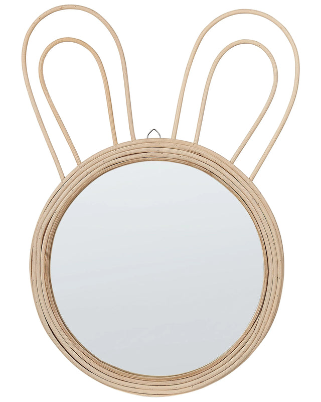 Wall Mirror Natural Rattan  28 cm Decorative Rabbit Ears Kids Room Boho Modern Beliani