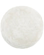 Shaggy Area Rug High-Pile Carpet Solid White Polyester Round 140 cm Beliani