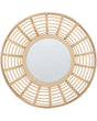 Wall Hanging Mirror  60 cm Home Dcor Round Frame Bamboo Wood Minimalist Design Living Room Furniture Bedroom Beliani