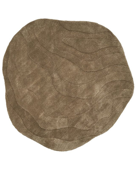Area Rug Green Viscose Wool 160 x 160 cm Hand Tufted Low Pile Living Room Cotton Backing Modern Beliani