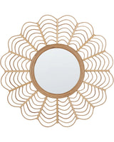 Wall Hanging Mirror Home Dcor Frame Natural Rattan Rustic Modern Design Sunburst Furniture Living Room Bedroom Beliani