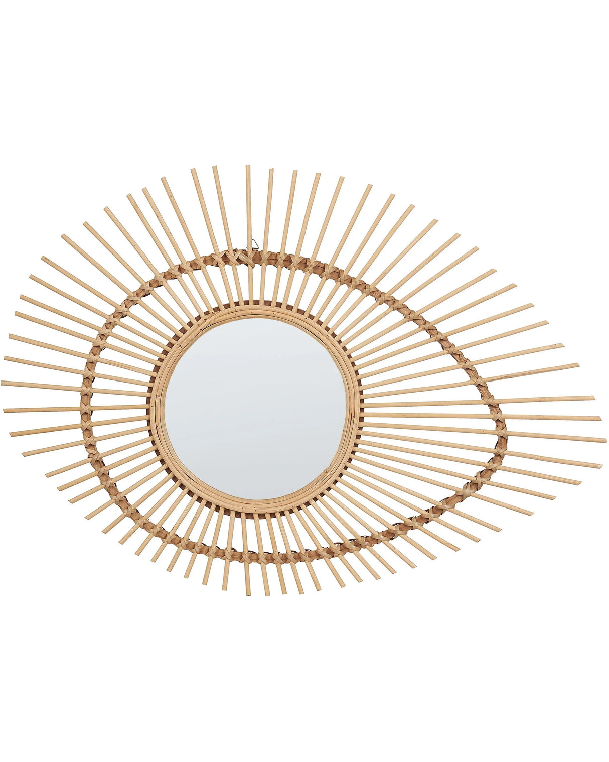 Wall Hanging Mirror Home Dcor Bamboo Wood Picture Frame Rustic Modern Design Living Room Furniture Bedroom Beliani