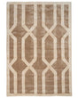 Area Rug Beige Brown Viscose Wool 160 x 230 cm Geometric Pattern Hand Tufted Low Pile Living Room Cotton Backing Modern Beliani