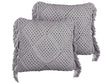 Decorative Cushion Set of 2 Grey Cotton Macram 45 x 45 cm with Tassels Rope Boho Retro Decor Accessories Beliani