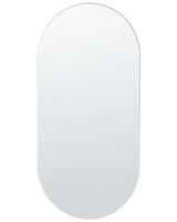 Wall Mirror Silver Glass 40 x 80 cm Oval Decorative Wall Mounted Accent Piece Beliani