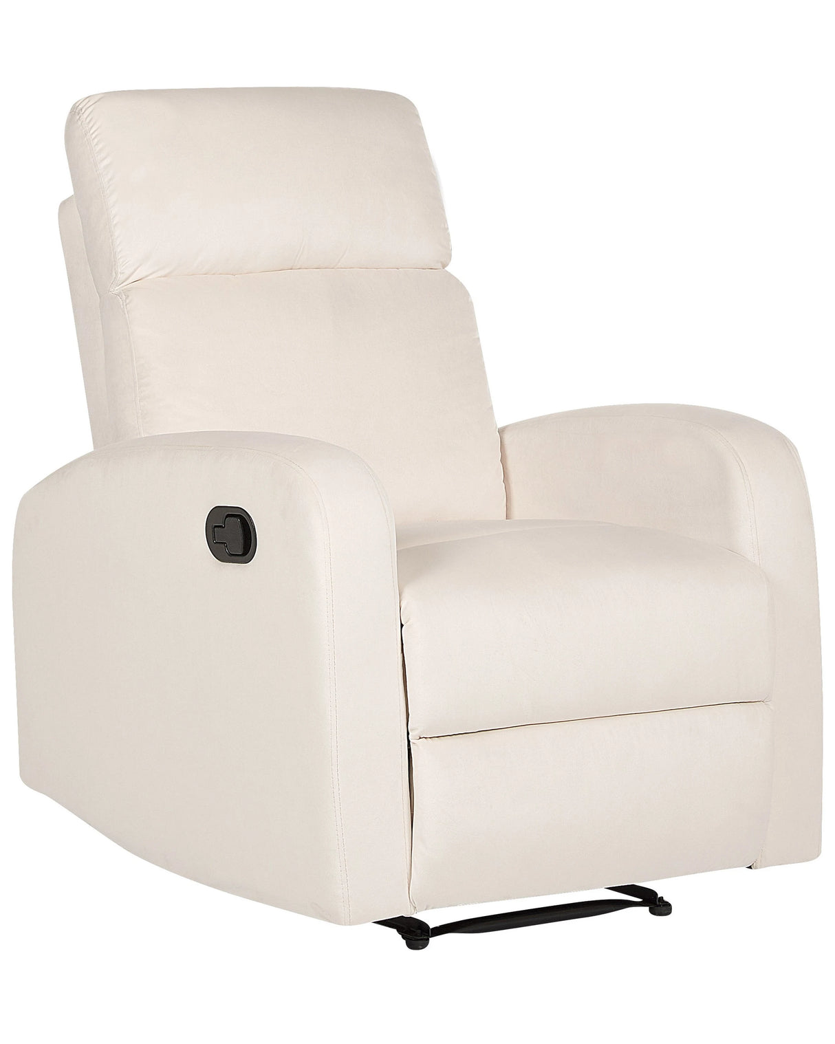Manual Recliner Armchair Off-White Velvet Upholstered Single Seat Modern Design Relax Function Beliani