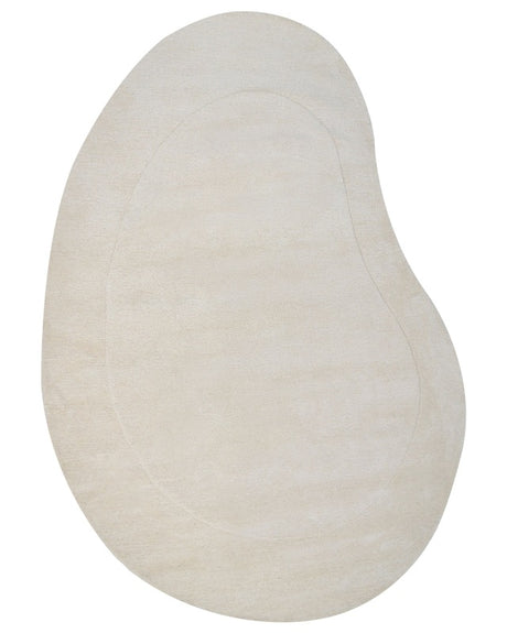 Area Rug Beige Viscose 160 x 230 cm Organic Kidney Shape Accent Rug  Beliani