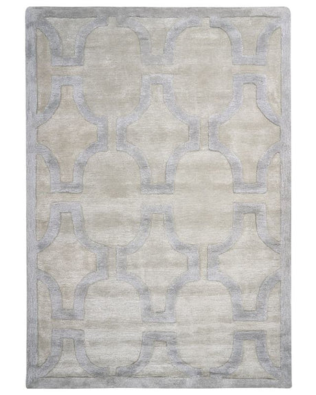 Area Rug Beige and Grey Viscose 160 x 230 cm Rectangular Shape Accent Rug  Beliani