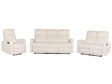 Manual Recliner Sofa Set Off-White Velvet Upholstered 3 and 2 Seater Armchair Couch Modern Design Relax Function Beliani