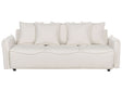 Sofa Bed White Convertible Sleeper with Storage Additional Cushions Removable Covers Modern Minimalist Style Living Room Bedroom Beliani