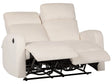 Electric Recliner Sofa Off-White Velvet Upholstered 2 Seater Couch Modern Design Relax Function Beliani