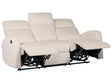 Electric Recliner Sofa Off-White Velvet Upholstered 3 Seater Couch Modern Design Relax Function Beliani