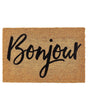 Doormat Natural Coir PVC Backing Anti-Slip 40 x 60 cm Bonjour Text Motif Modern Indoor Decoration Beliani