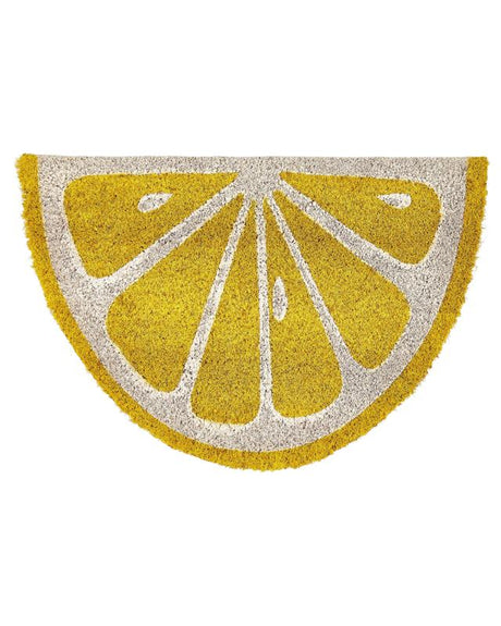 Doormat Yellow Natural Coir PVC Backing Anti-Slip 40 x 60 cm Lemon Shape Modern Indoor Decoration Beliani