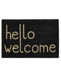 Doormat Black Natural Coir PVC Backing Anti-Slip 40 x 60 cm Welcome Text Motif Modern Indoor Decoration Beliani