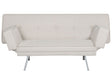 3 Seater Sofa Bed Beige Upholstered Armless Modern Beliani