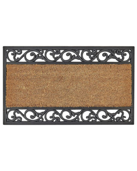 Doormat Natural Coir PVC Backing Anti-Slip Rubber 45 x 75 cm Modern Indoor Decoration Beliani