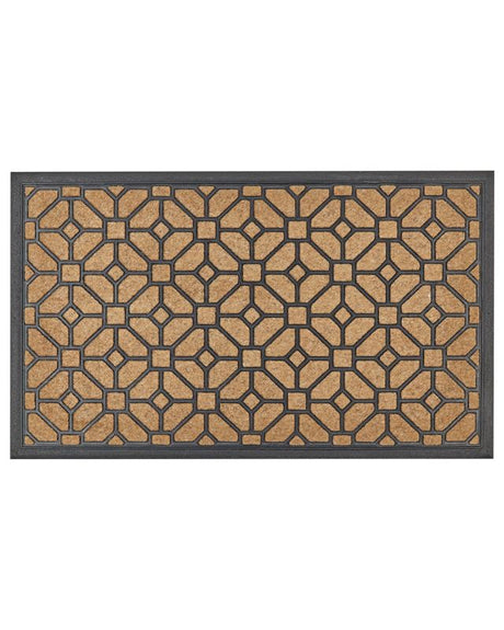 Doormat Natural Coir PVC Backing Anti-Slip Rubber 45 x 75 cm Geometric Pattern Modern Indoor Decoration Beliani