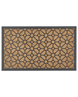 Doormat Natural Coir PVC Backing Anti-Slip Rubber 45 x 75 cm Geometric Pattern Modern Indoor Decoration Beliani