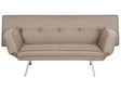 3 Seater Sofa Bed Brown Upholstered Armless Modern Beliani