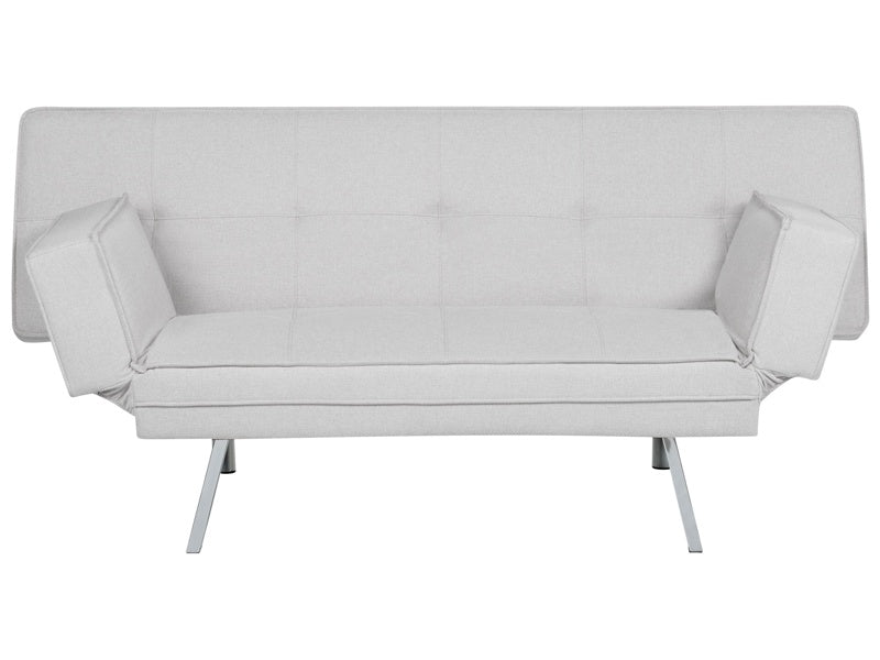 3 Seater Sofa Bed Light Grey Upholstered Armless Modern Beliani