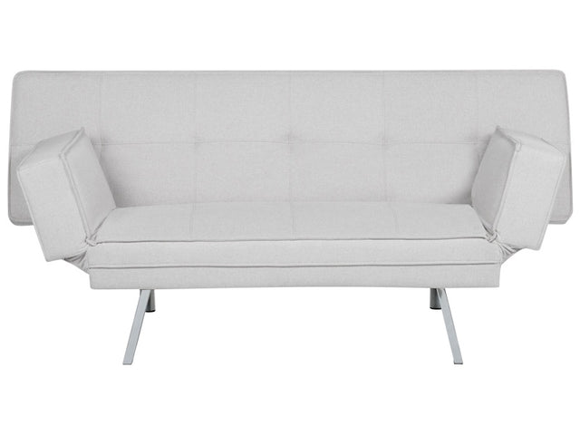 3 Seater Sofa Bed Light Grey Upholstered Armless Modern Beliani